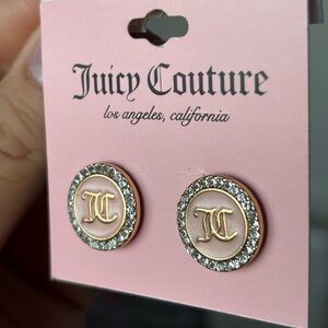 Juicy Couture Gold Logo Earrings with Silver Accents